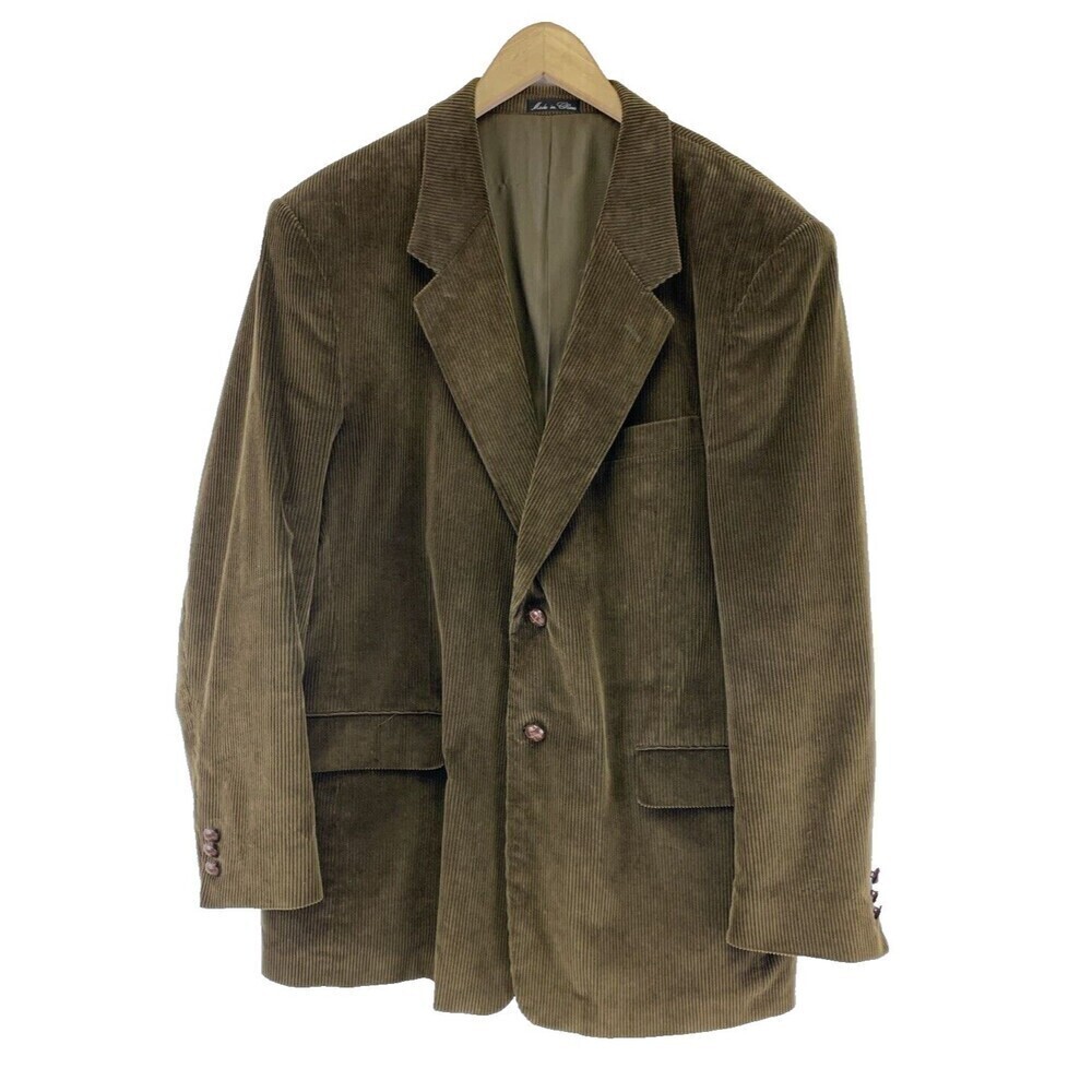 BOGO Monsieur Adolfo Brown Corduroy Suit Jacket Two Button Pockets Collared XL